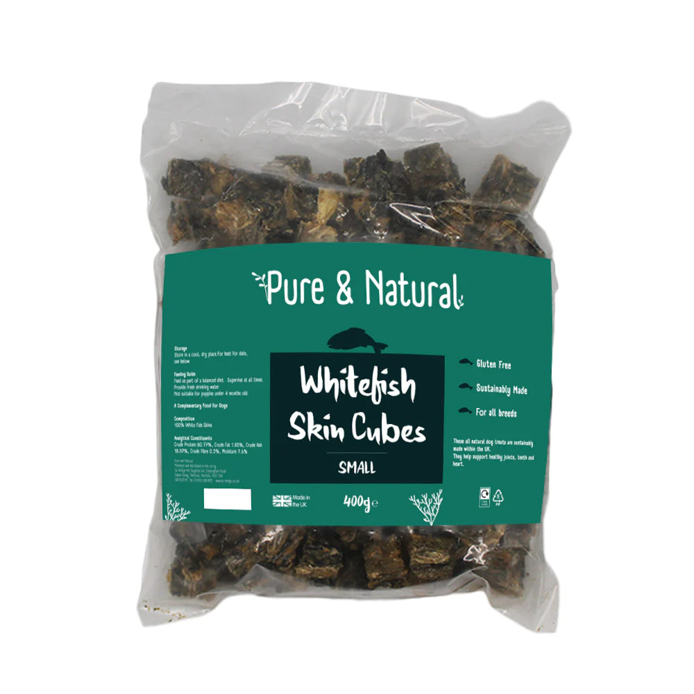 Pure & Natural WhiteFish Skin Cubes Medium 400g