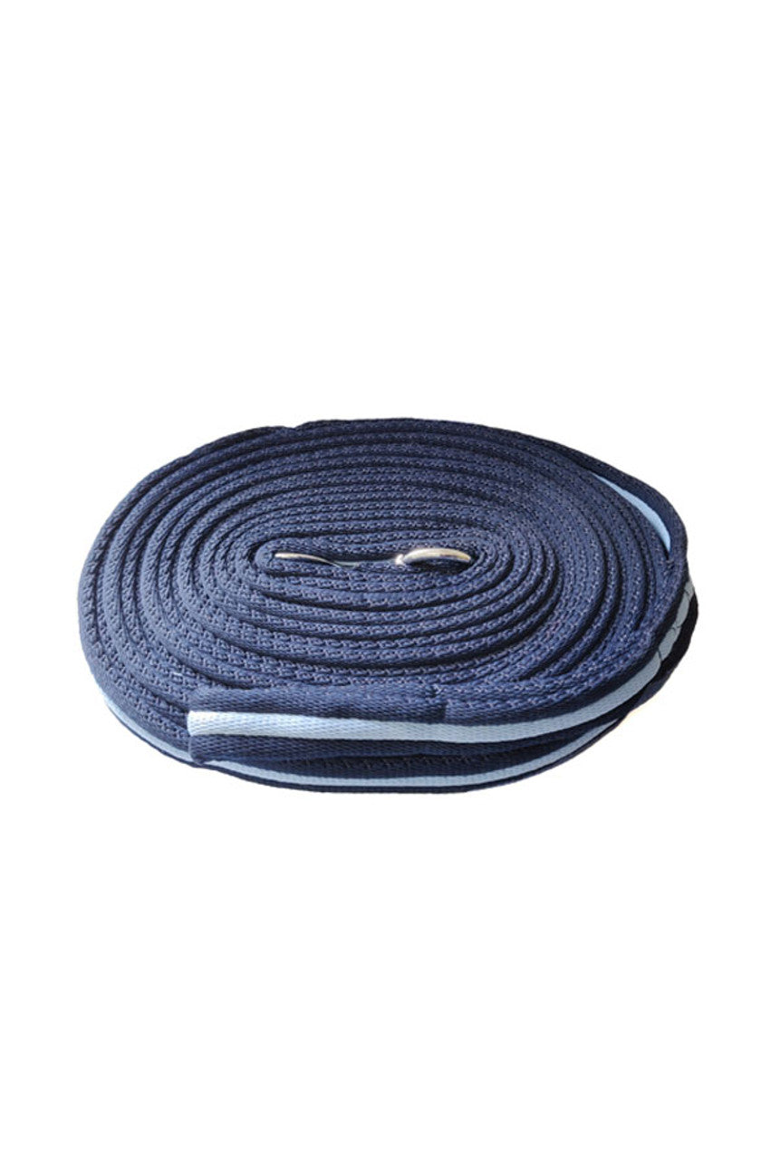 Elico Soft Webbing Lunge Rein- Navy/Cambridge Blue 8Metres