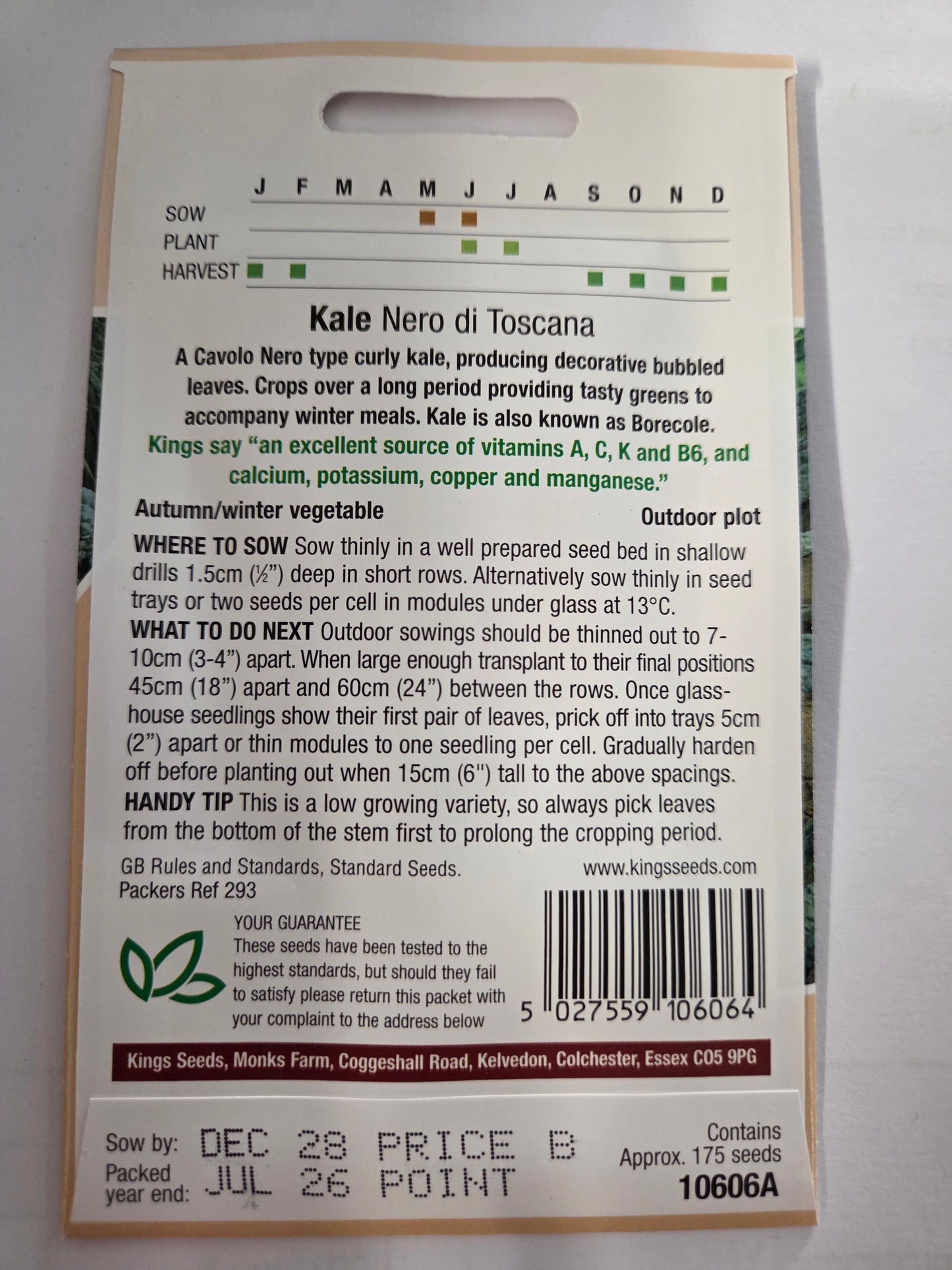 Kings Seeds Kale Nero Di Toscana