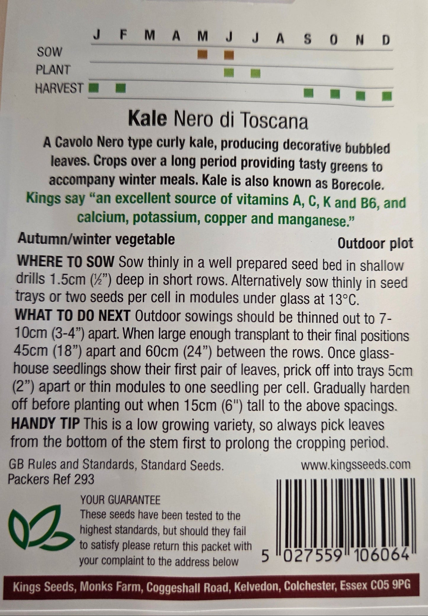 Kings Seeds Kale Nero Di Toscana