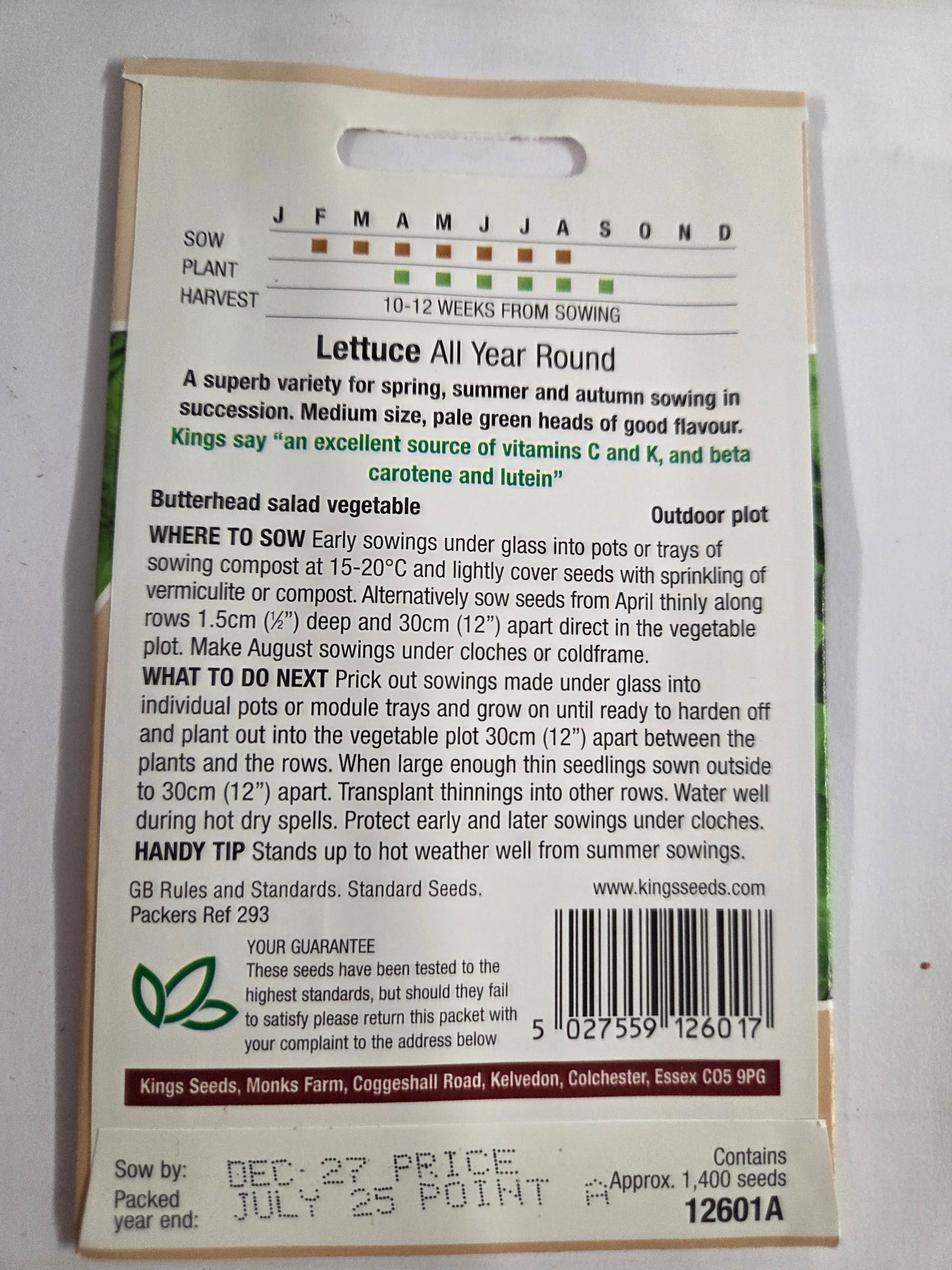 Kings Seeds Lettuce All Year Round