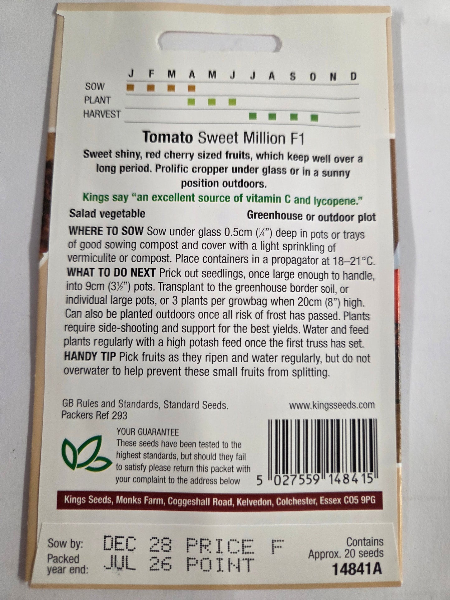 Kings Seeds Tomato Sweet Million F1