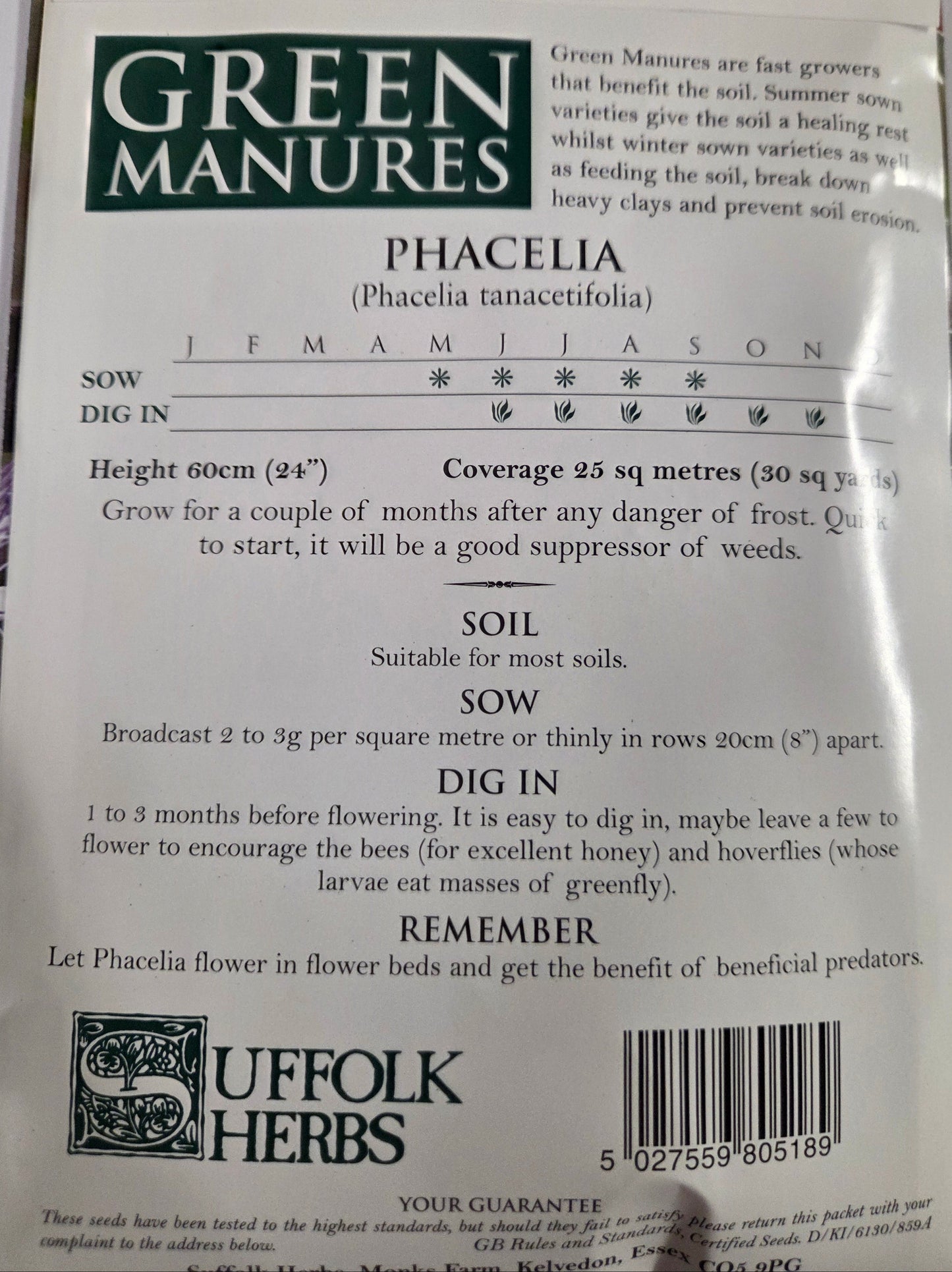 Kings Seeds Green Manure Phacelia