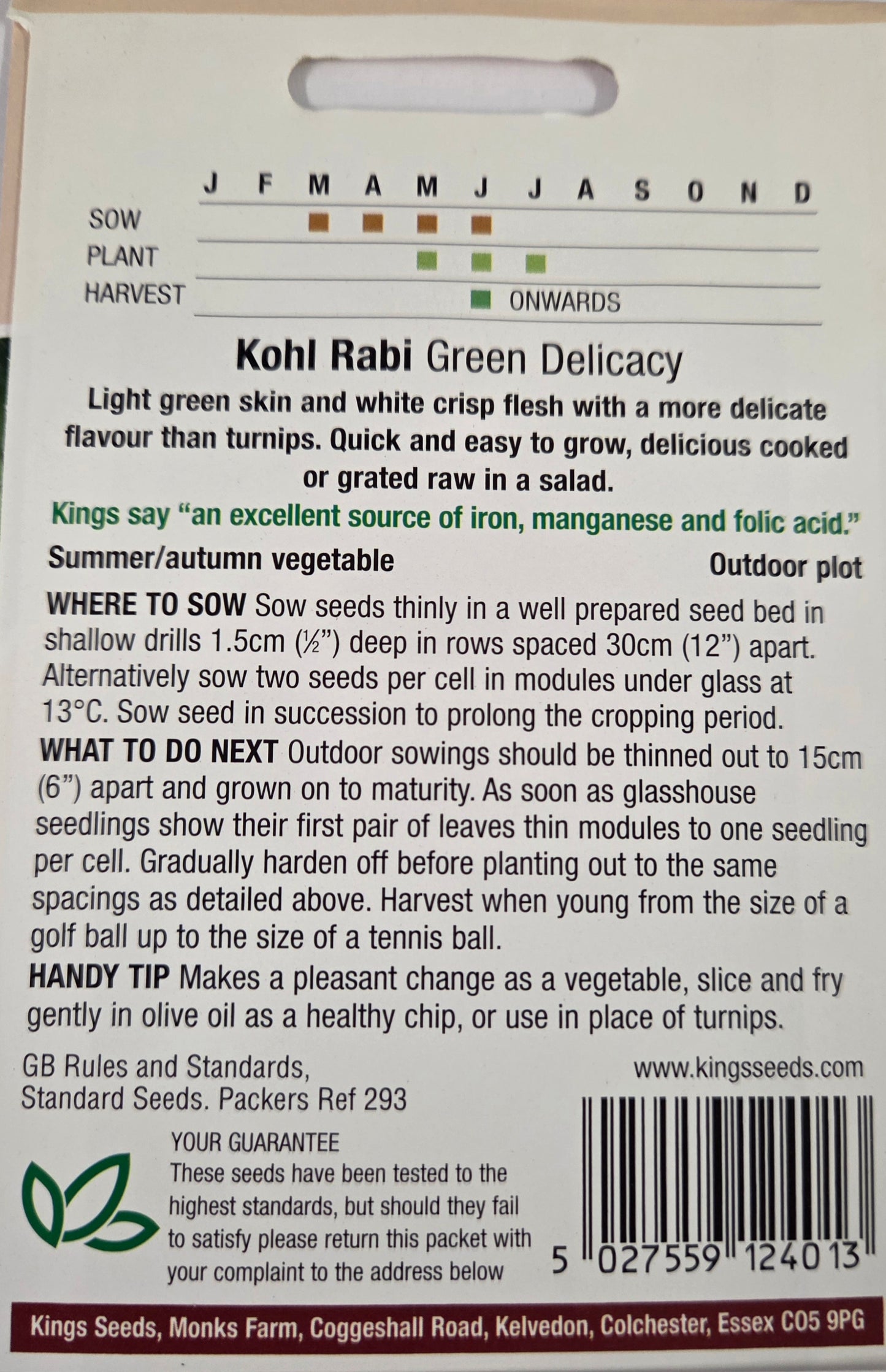 Kings Seeds Kohl Rabi Green Delicacy