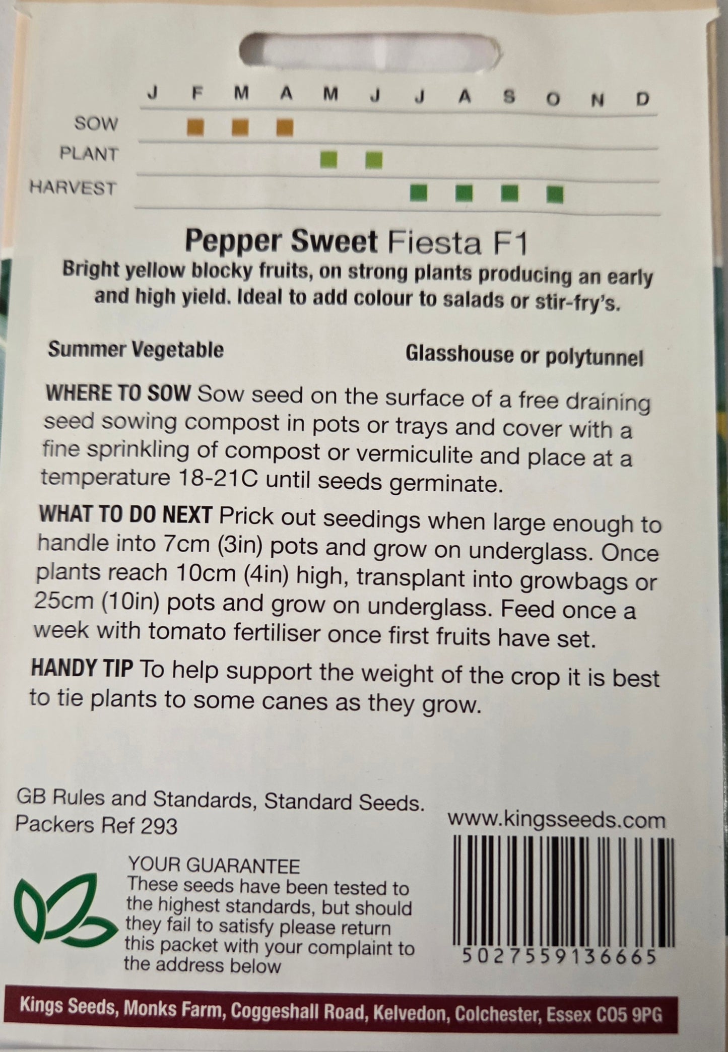 Kings Seeds Sweet Pepper Fiesta F1