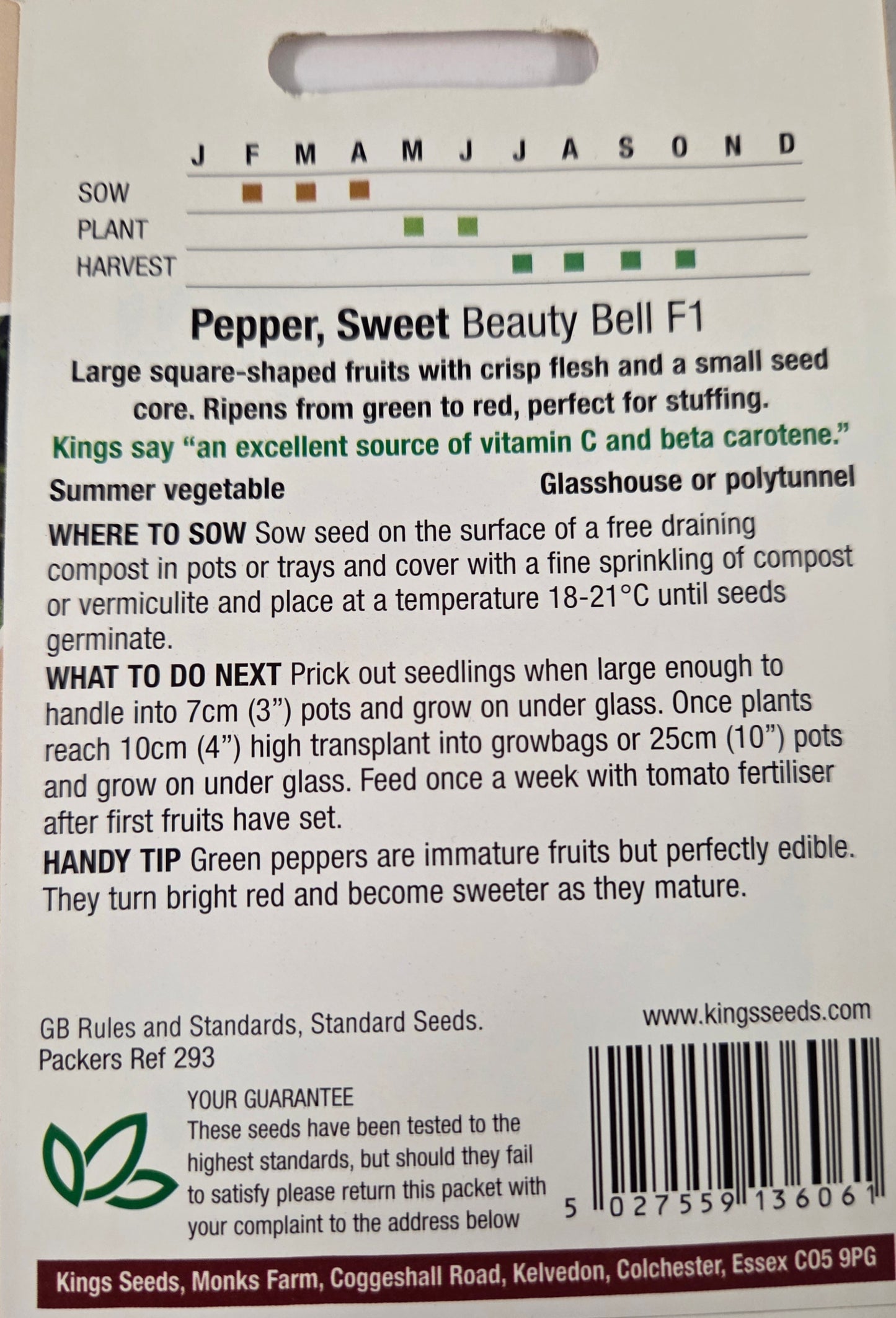 Kings Seeds Pepper Sweet Beauty Bell F1