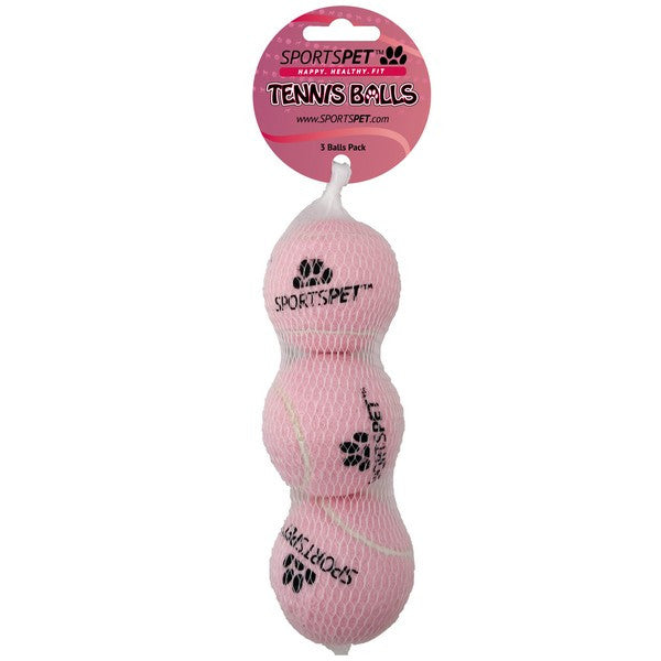 Sportspet 3 Pack Tennis Ball Pink