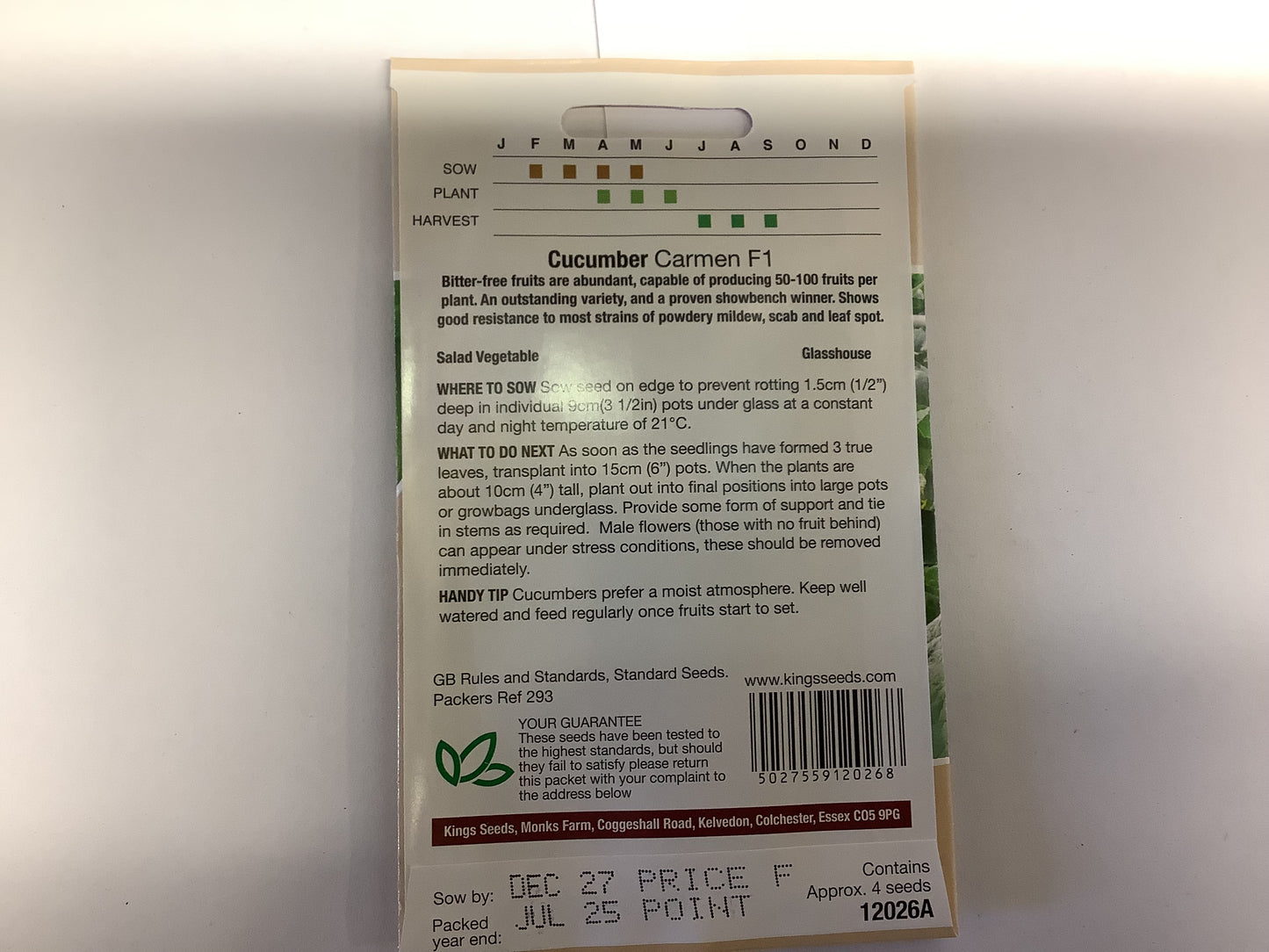 Kings Seeds Cucumber Carmen F1