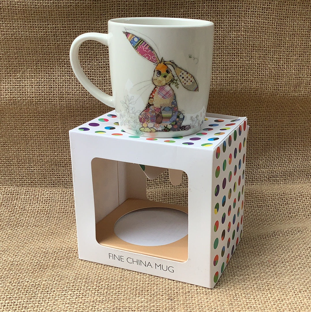 Bug Art, Ceramic Breakfast Mug - Binky Bunny