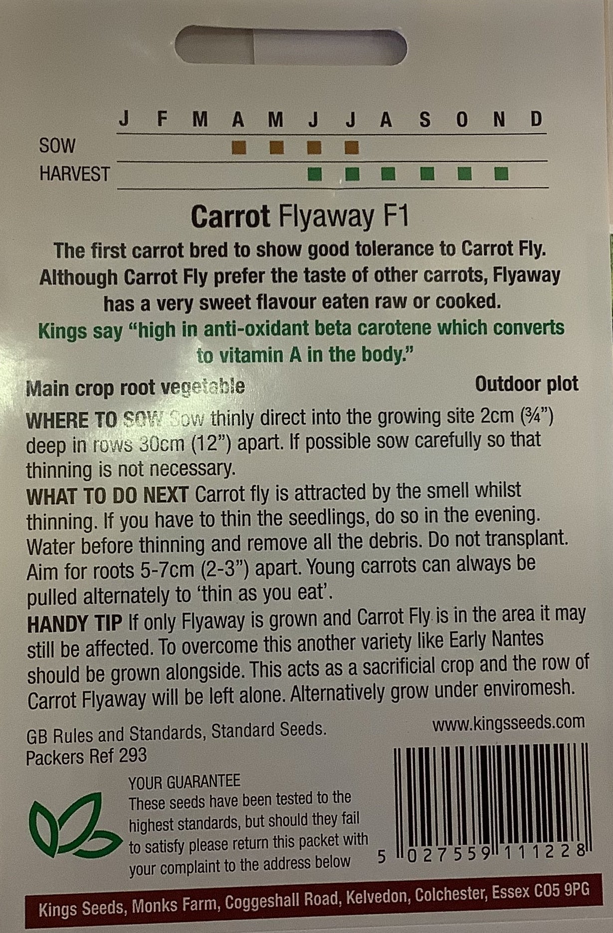 Kings Seeds Carrot Flyaway F1
