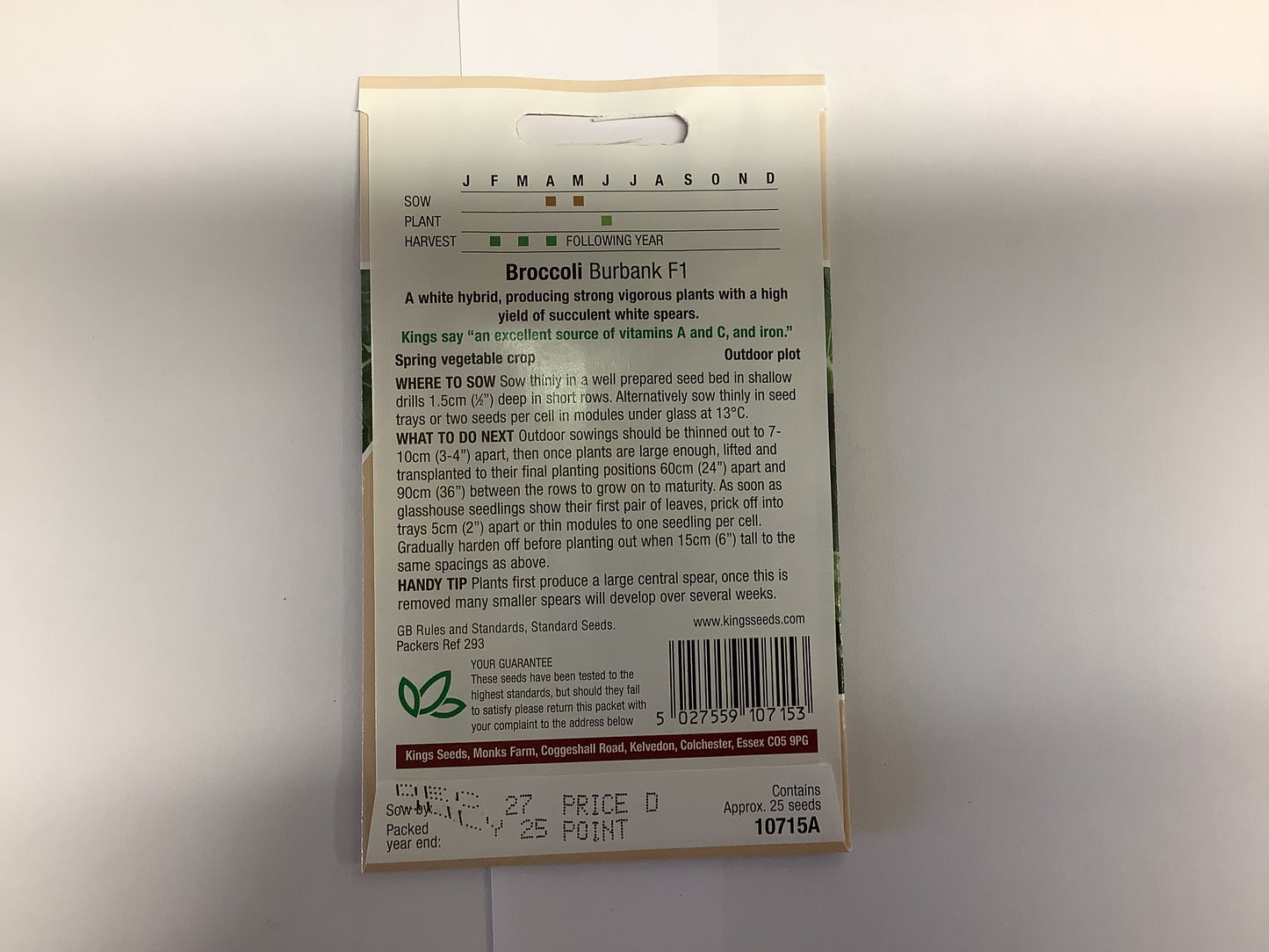 Kings Seeds Broccoli Burbank F1