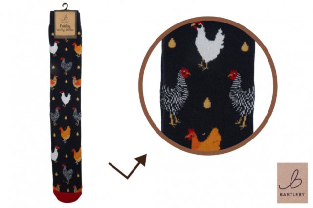Bartleby Funky Welly Socks 4-7 Chickens