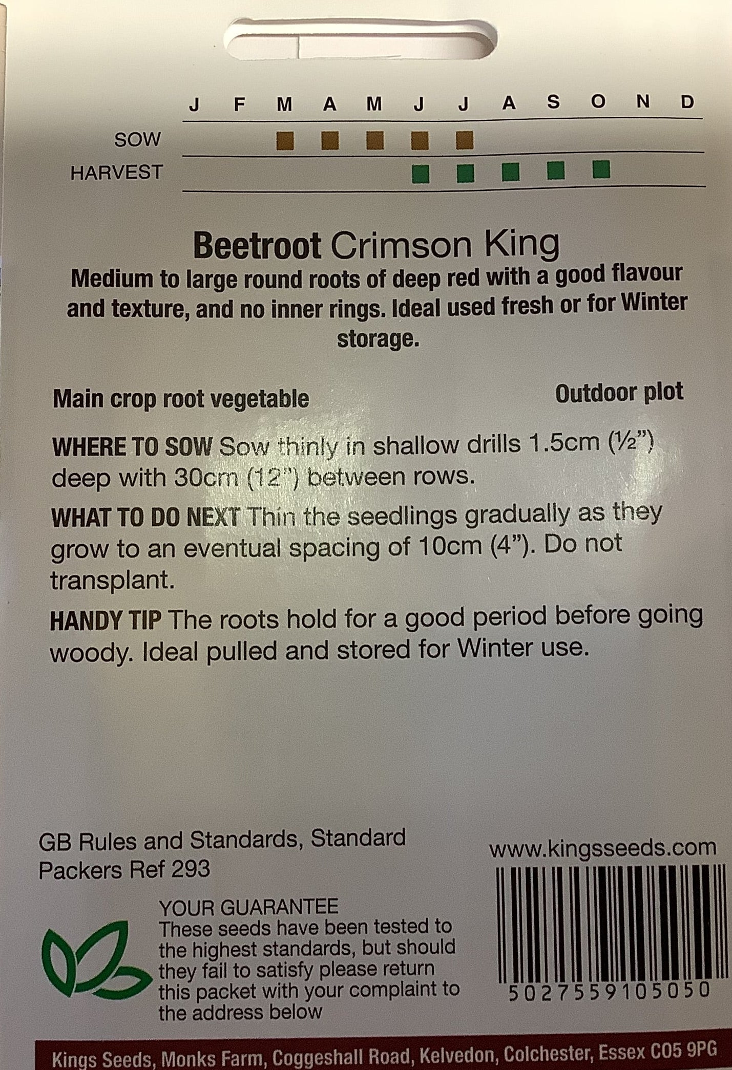 Kings Seeds Beetroot Crimson King