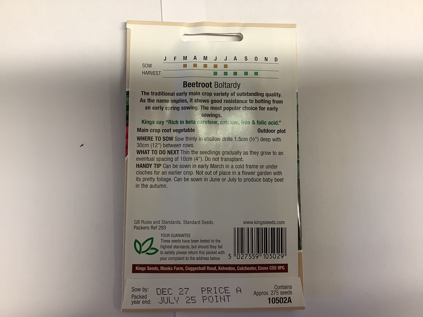 Kings Seeds Beetroot Boltardy