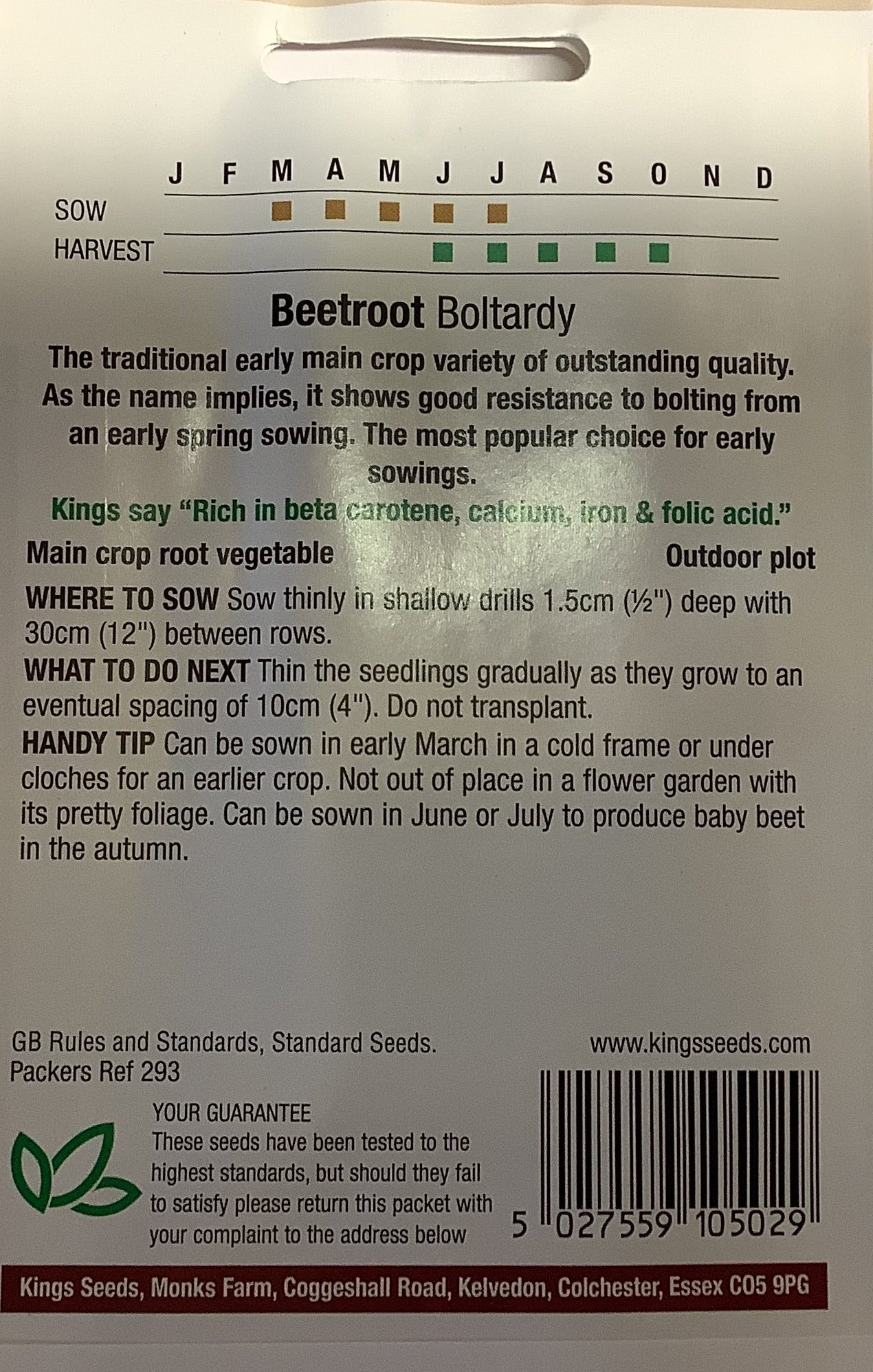 Kings Seeds Beetroot Boltardy