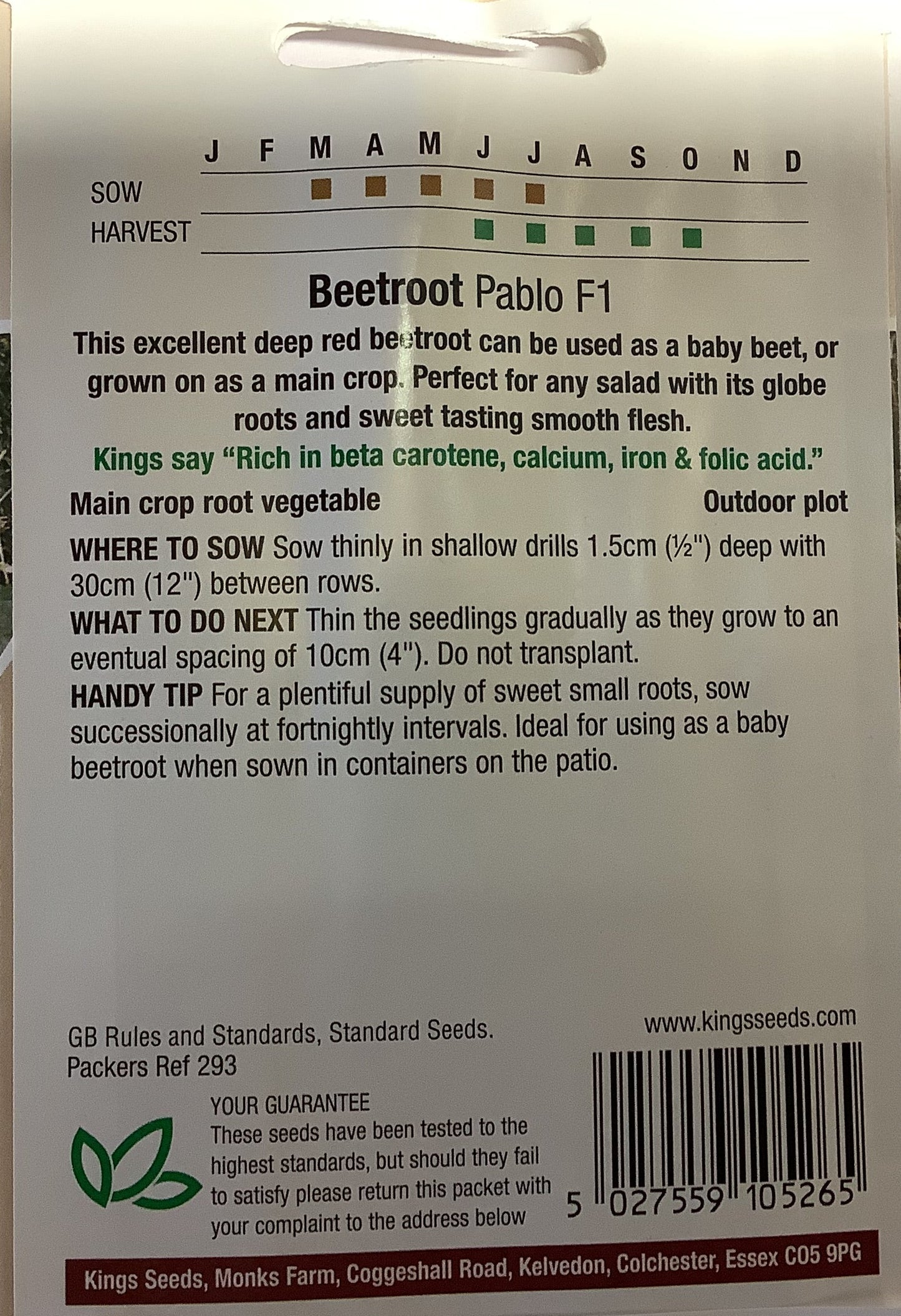 Kings Seeds Beetroot Pablo F1