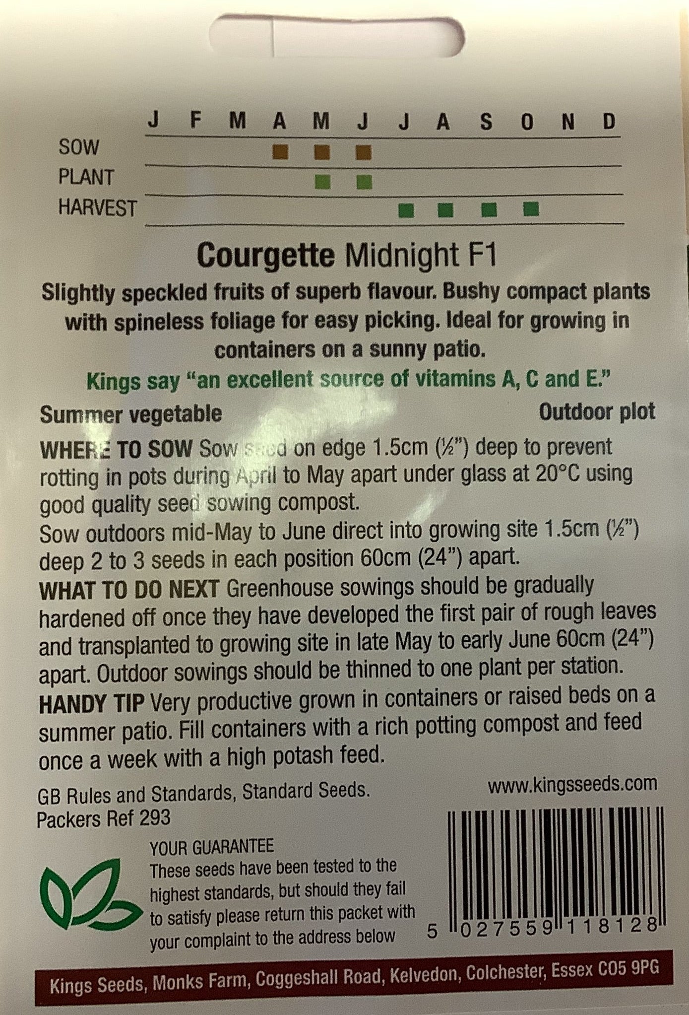 Kings Seeds Courgette Midnight F1