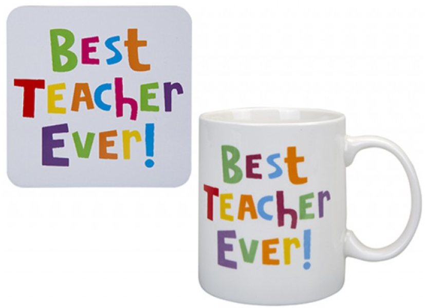Best Teacher Ever Ceramic Mug & Coaster Set