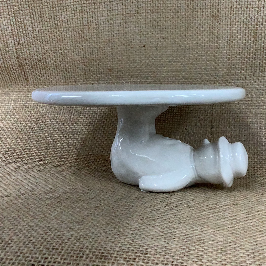 Ceramic Snowman 6”Cake Stand