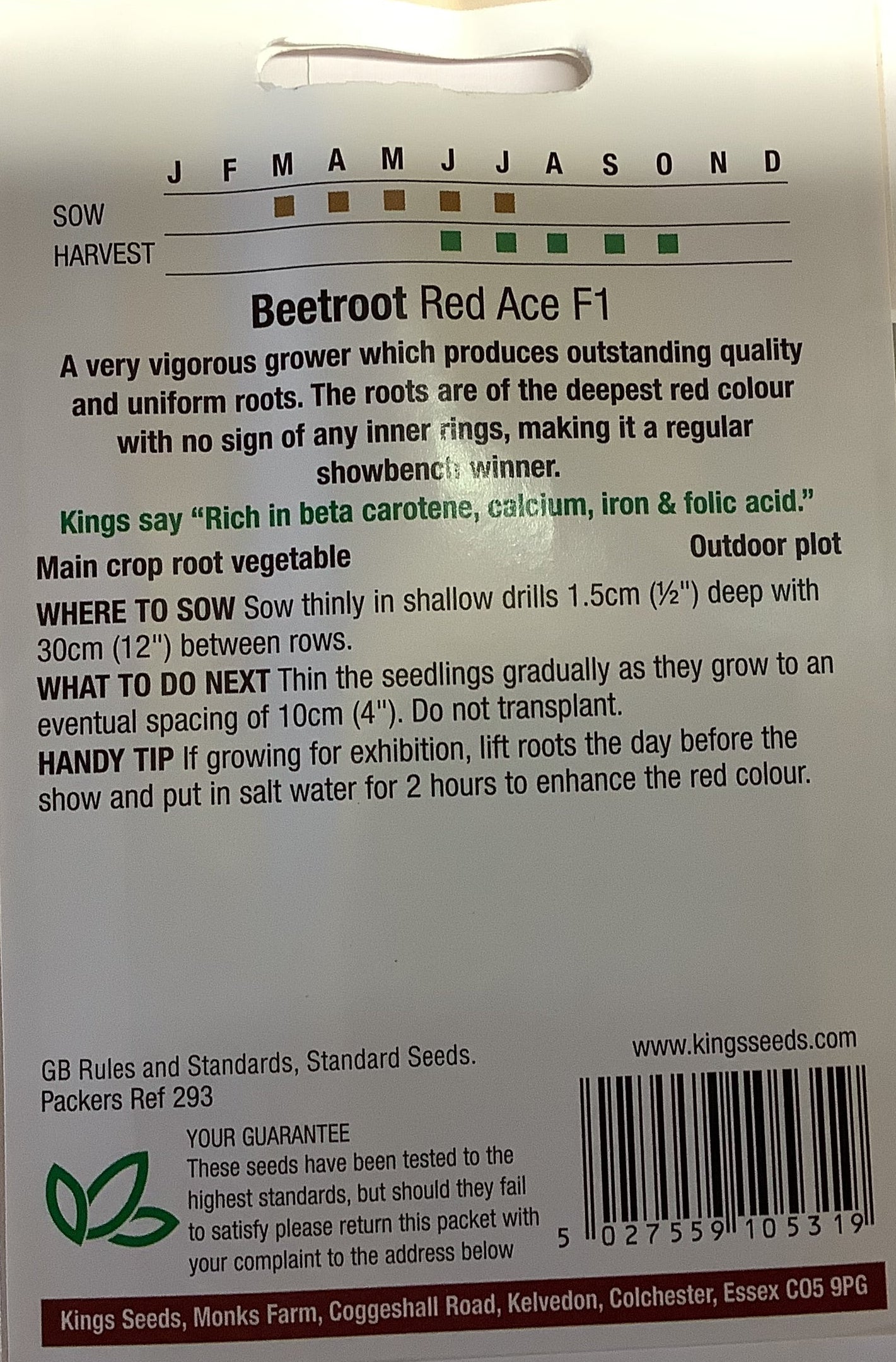 Kings Seeds Beetroot Red Ace F1