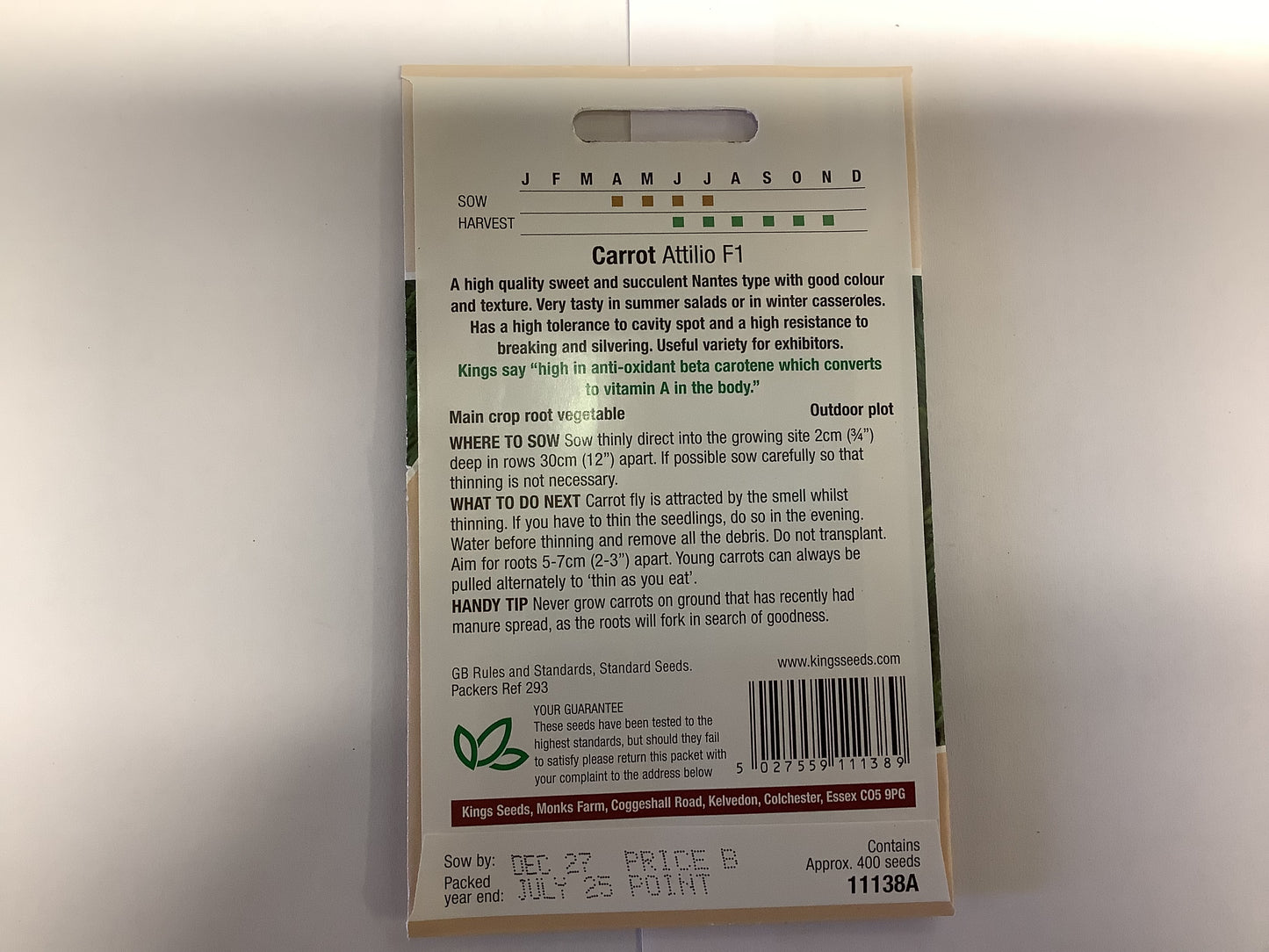 Kings Seeds Carrot Attilio F1