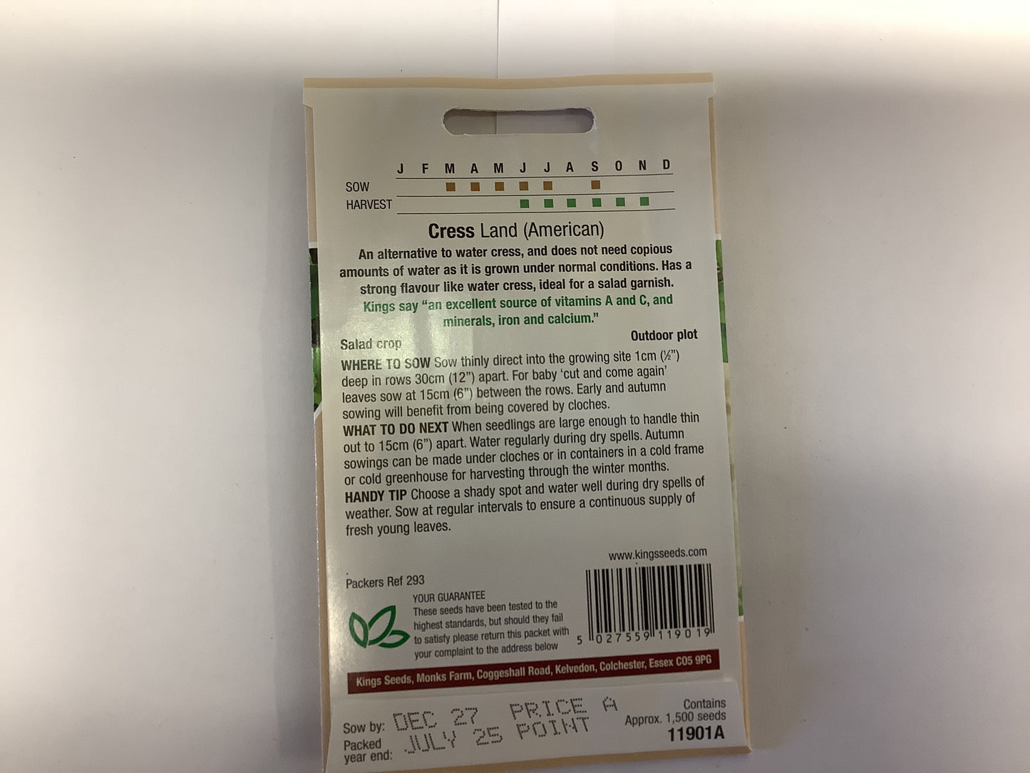 Kings Seeds Cress Land (American)