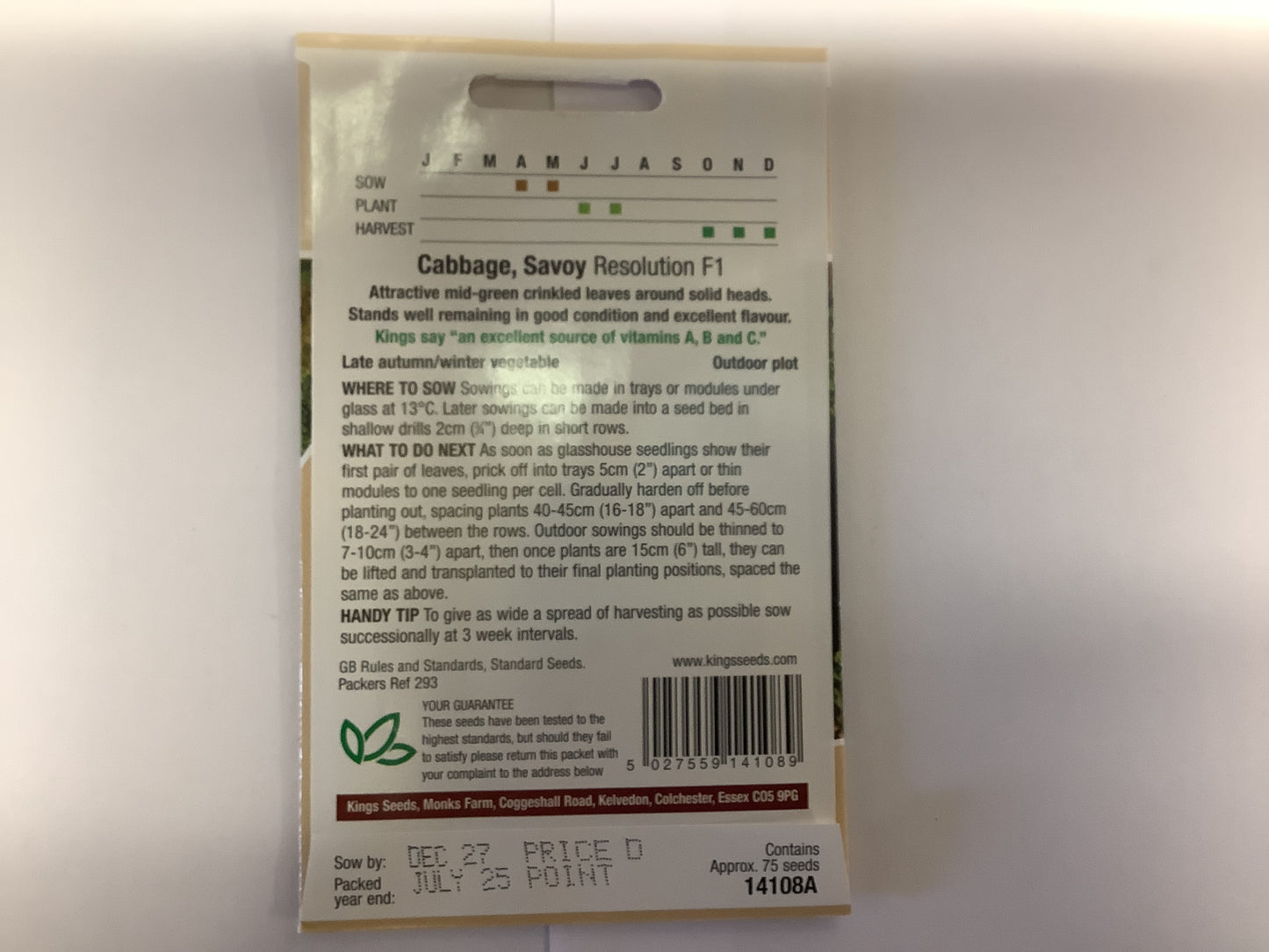 Kings Seeds Cabbage Resolution F1