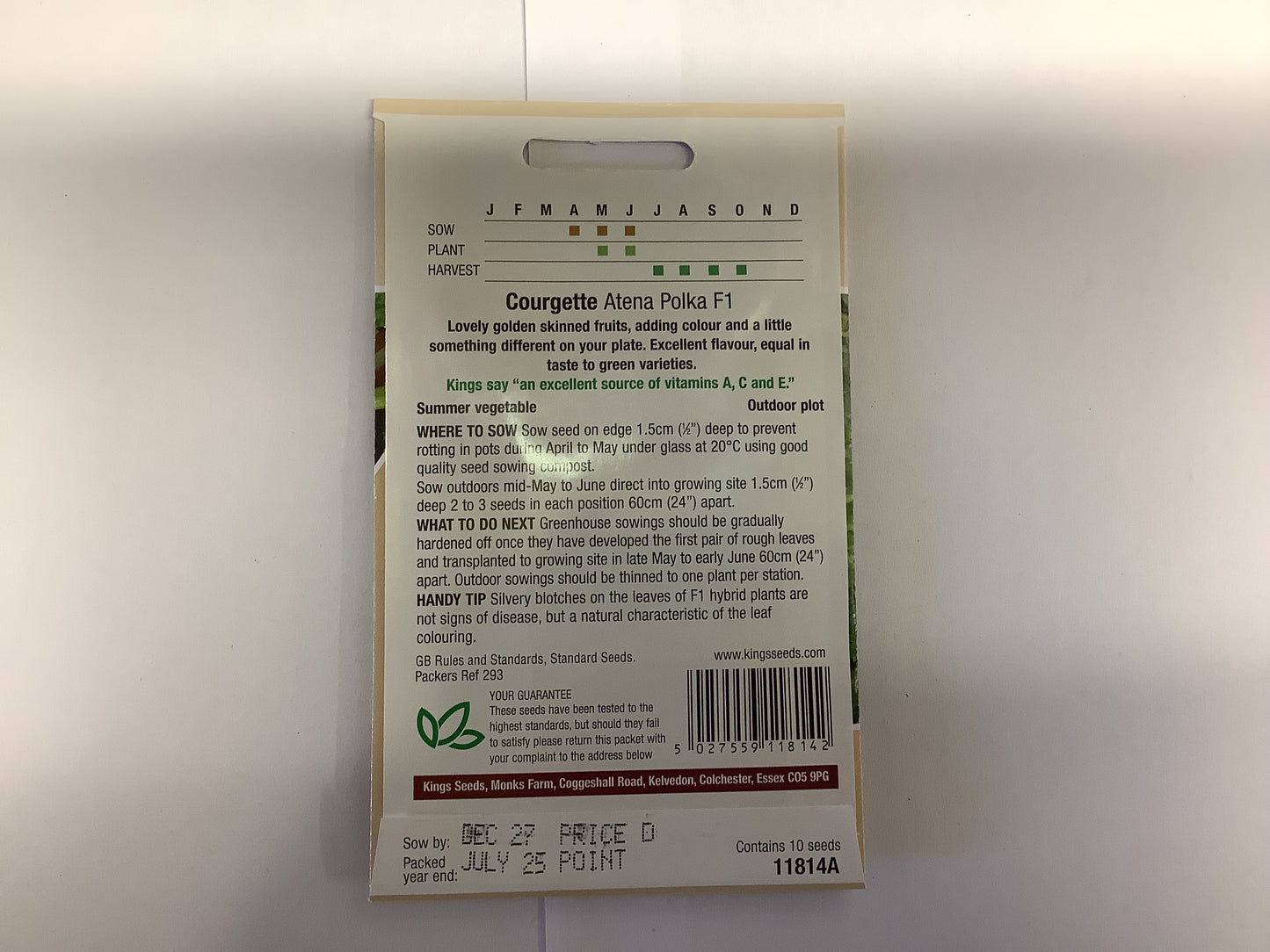 Kings Seeds Courgette Atena Polka F1