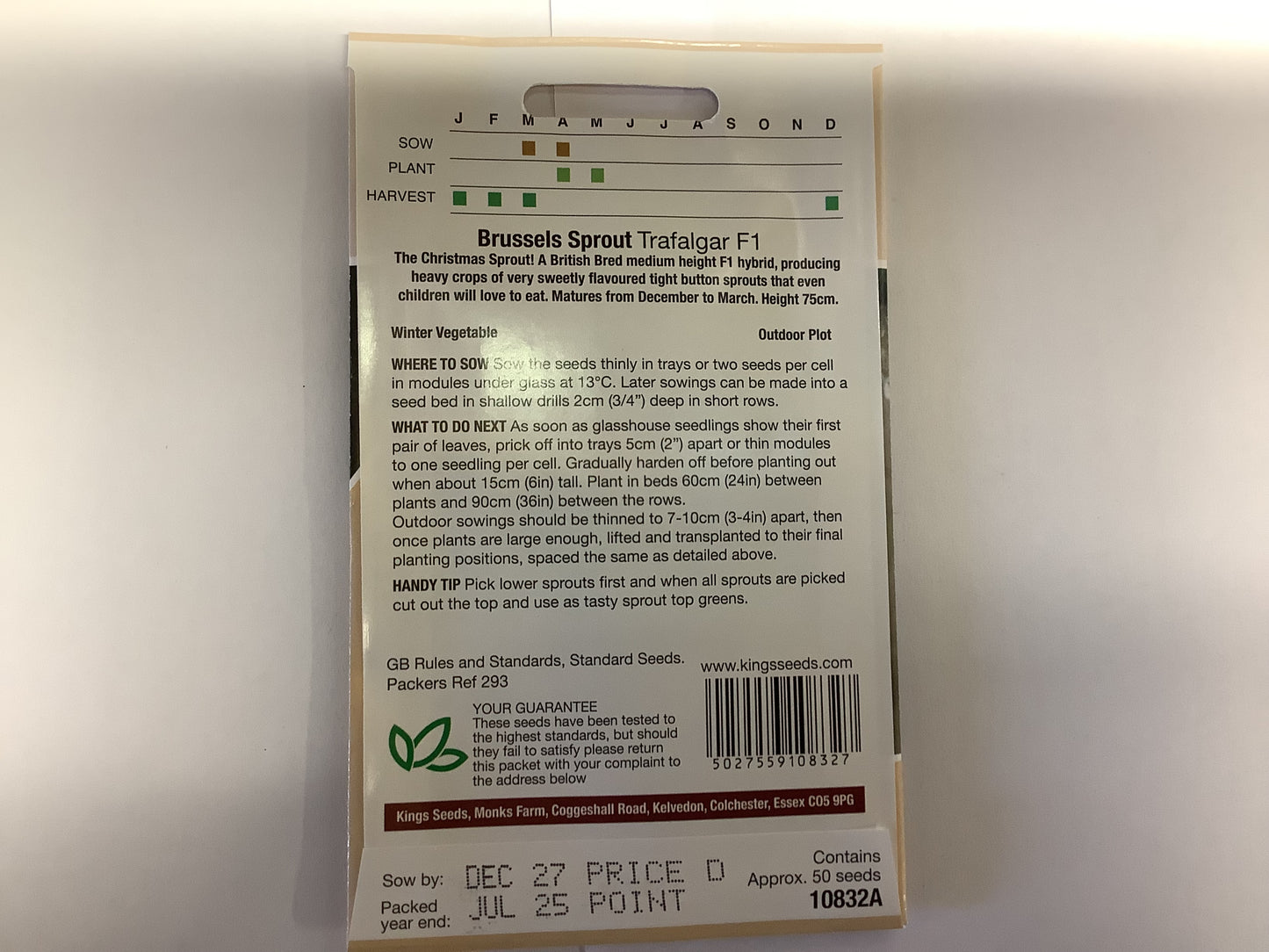 Kings Seeds Brussels Sprout Trafalgar F1