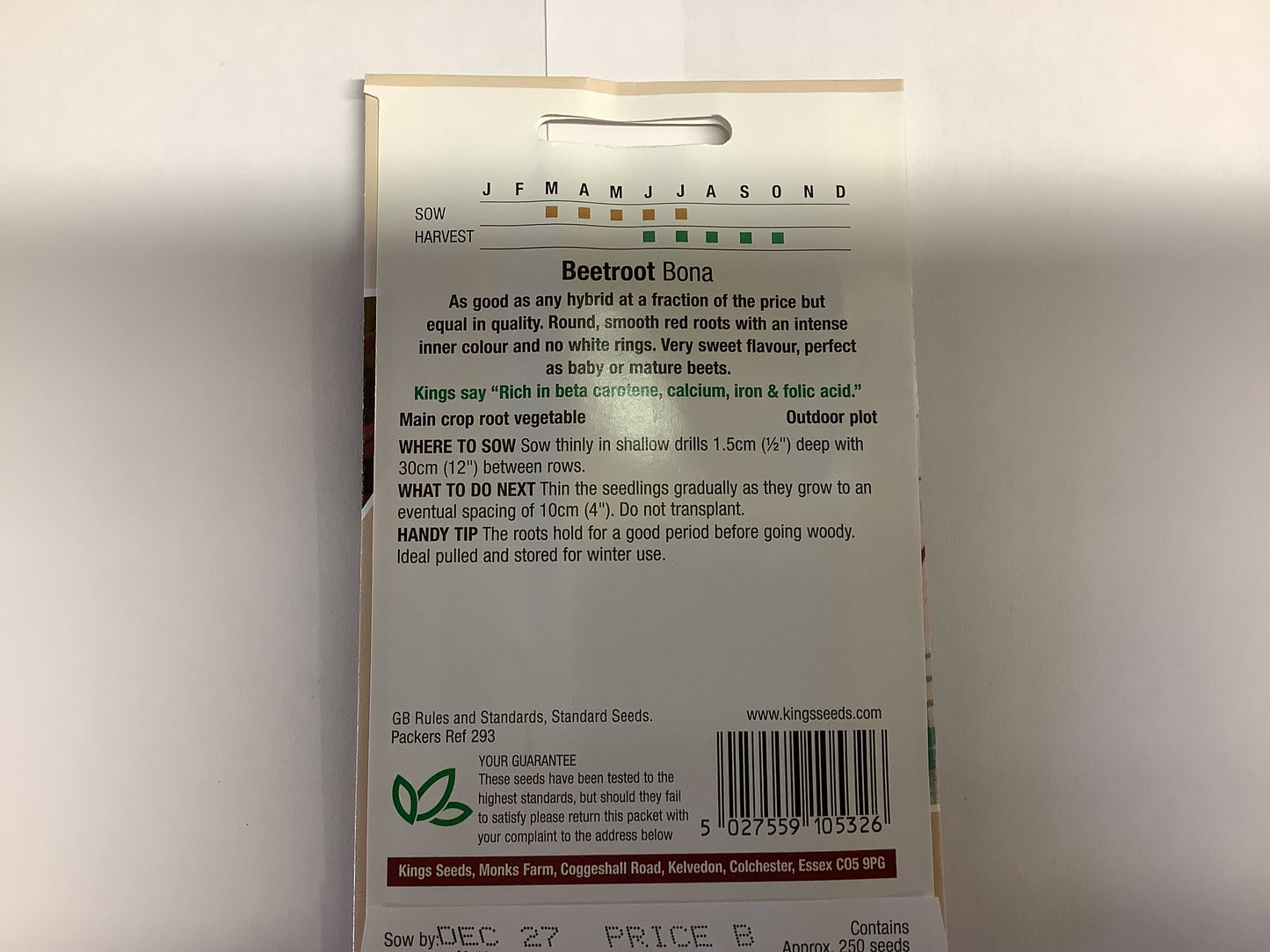 Kings Seeds Beetroot Bona