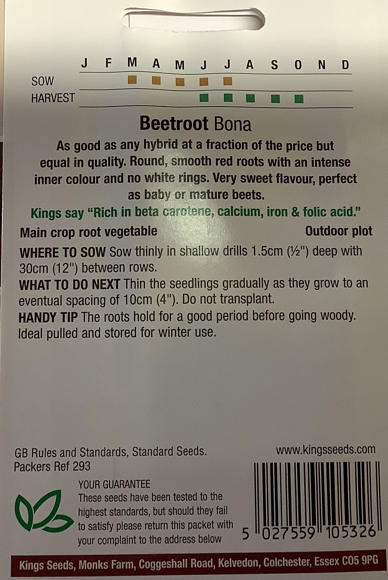 Kings Seeds Beetroot Bona