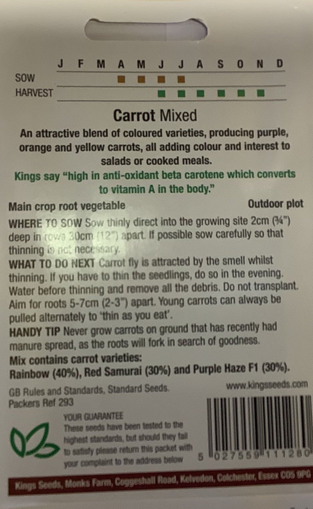 Kings Seeds Carrot Mixed