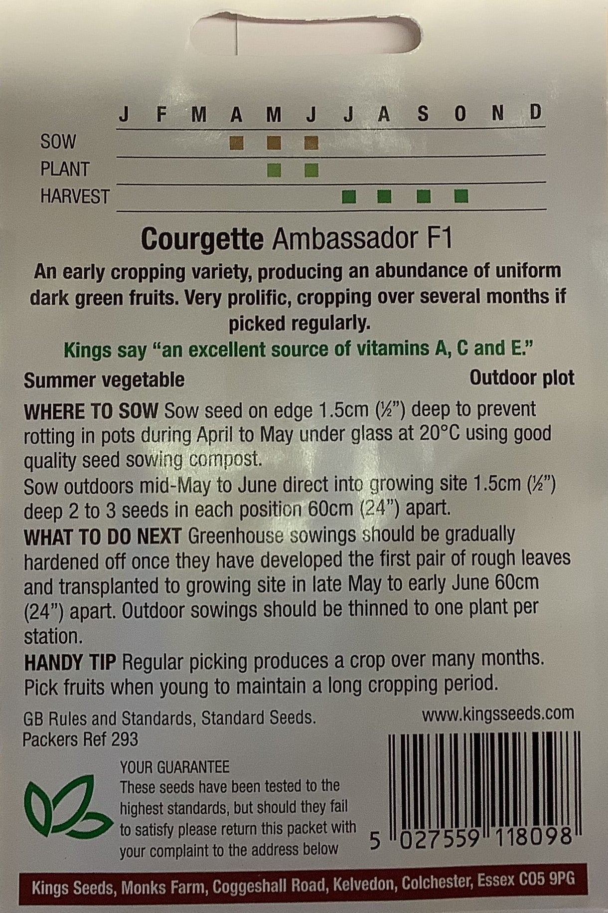 Kings Seeds Courgette Ambassador F1