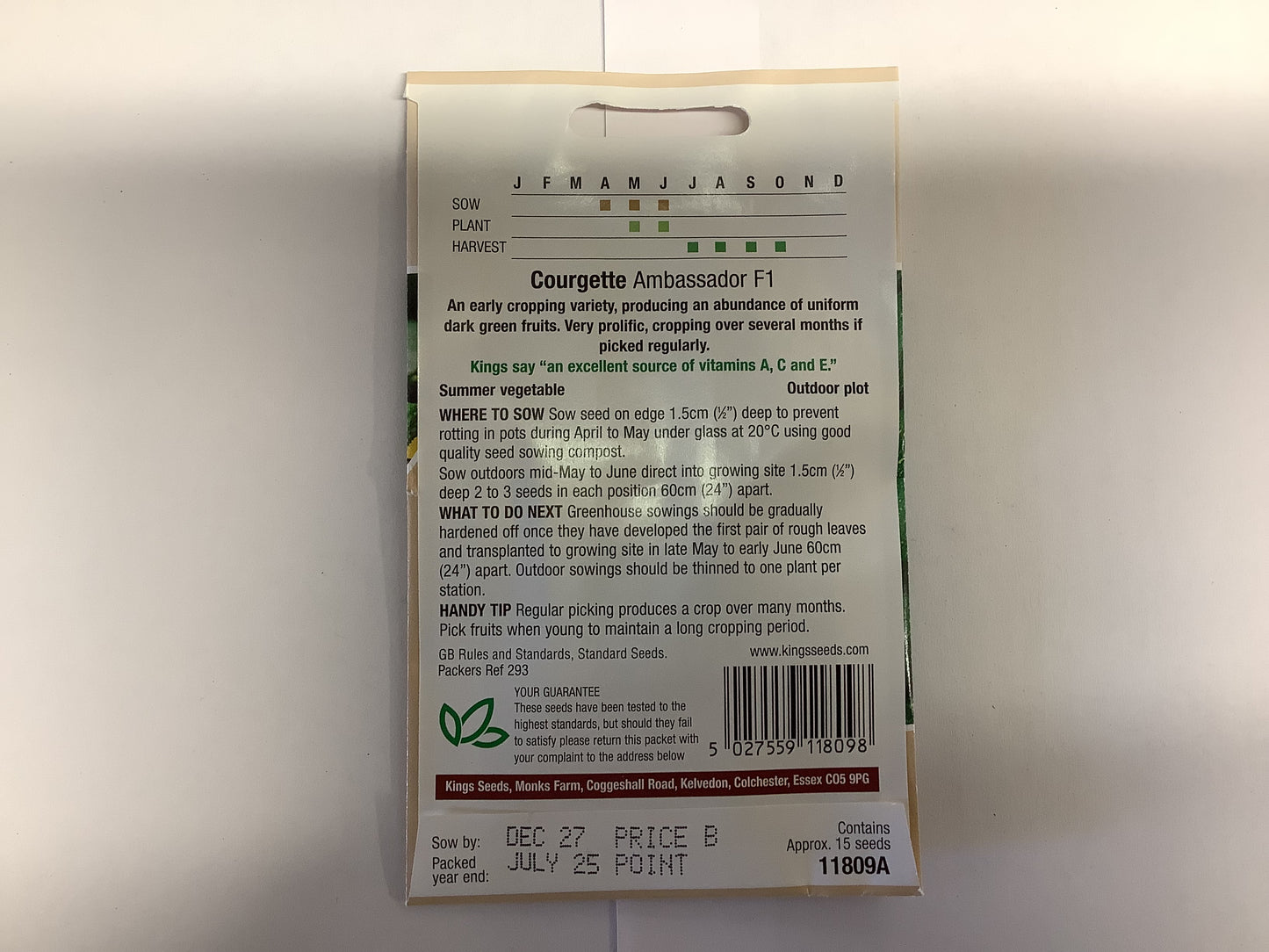 Kings Seeds Courgette Ambassador F1