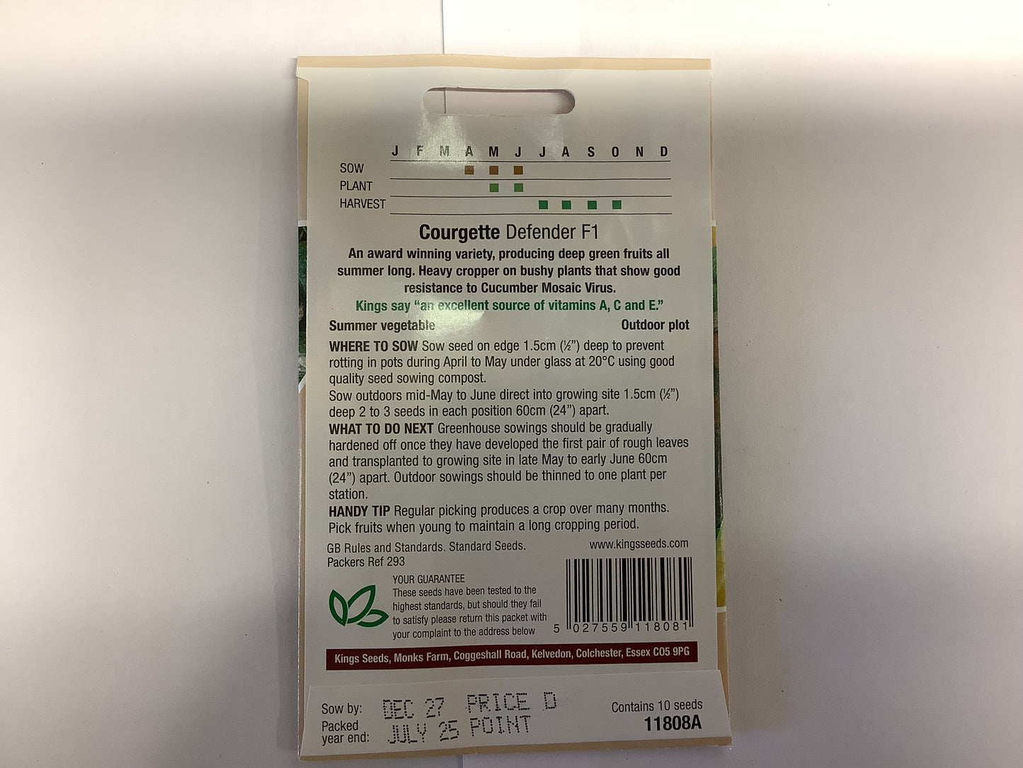 Kings Seeds Courgette Defender F1