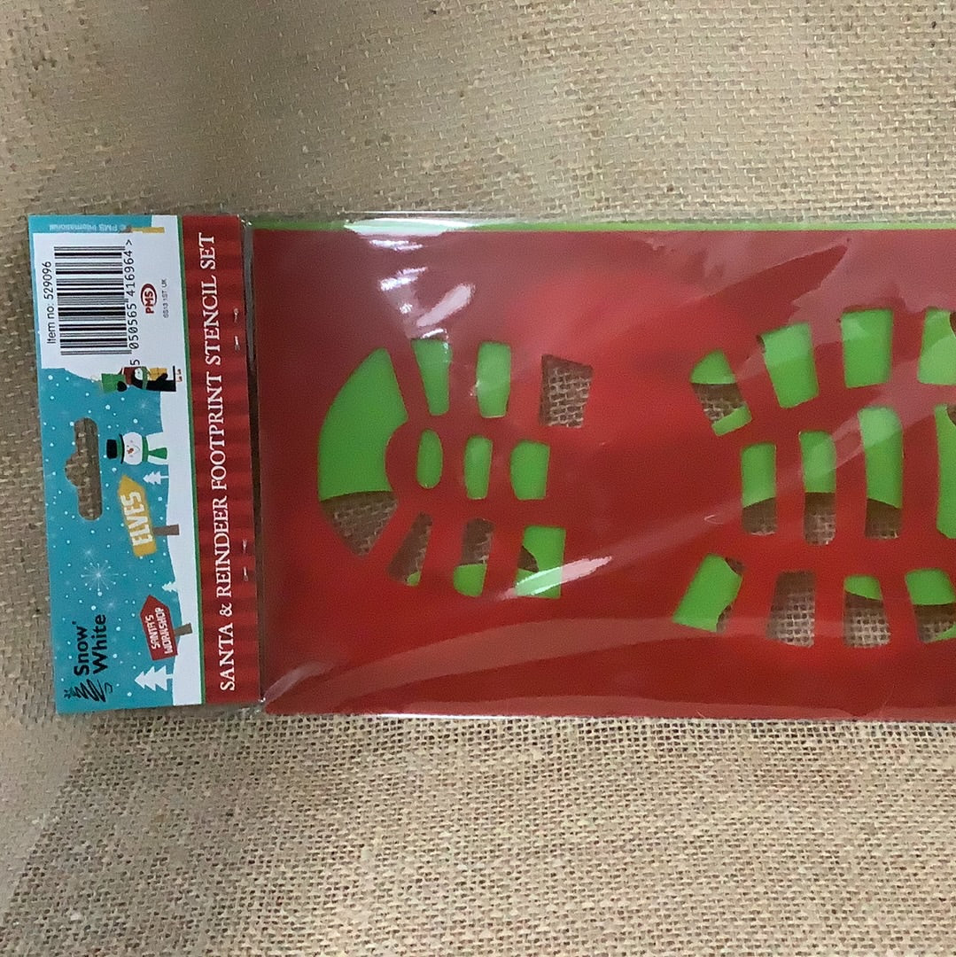 Santa & Reindeer Footprints Stencil Set