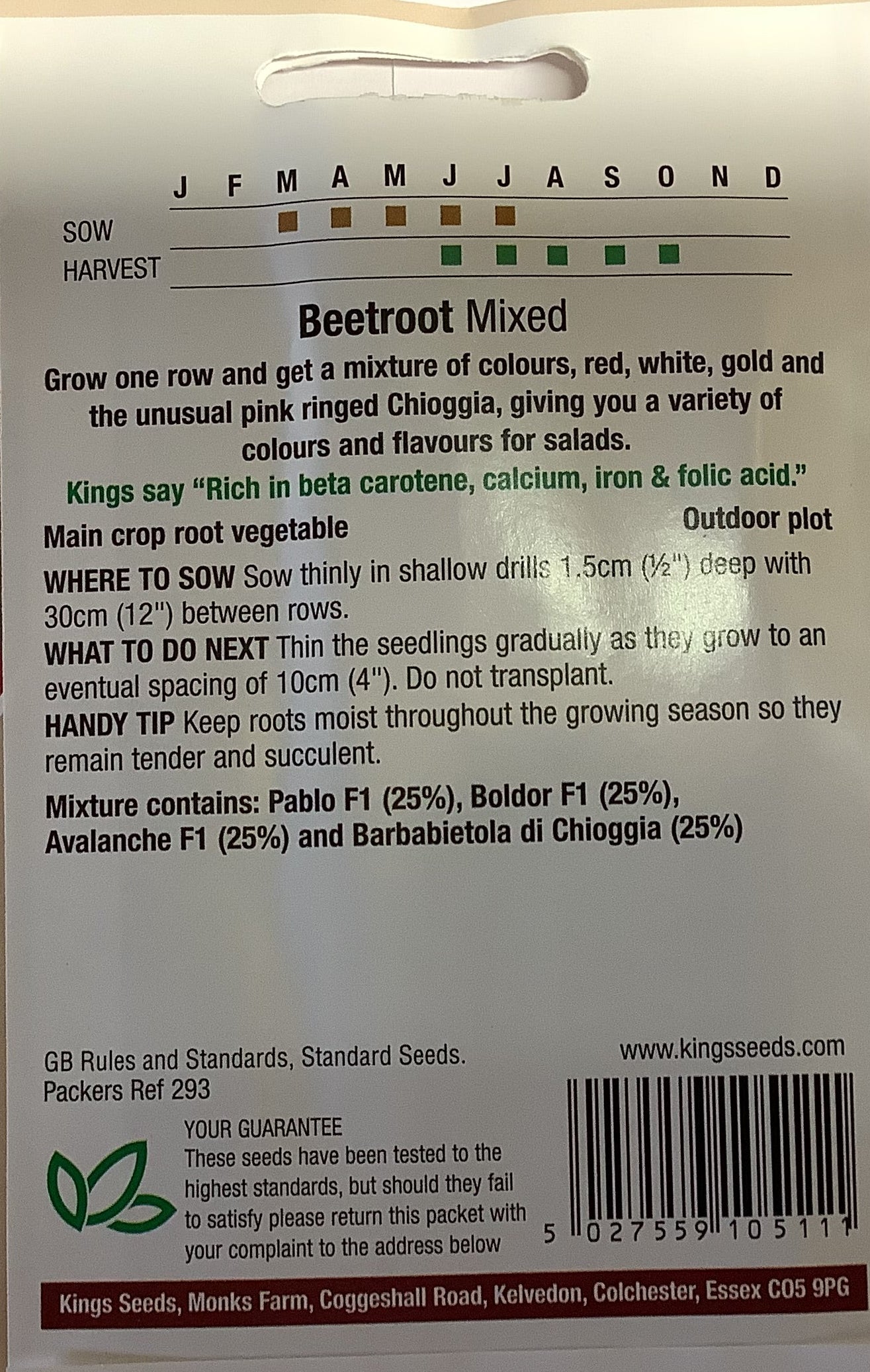 Kings Seeds Beetroot Mixed