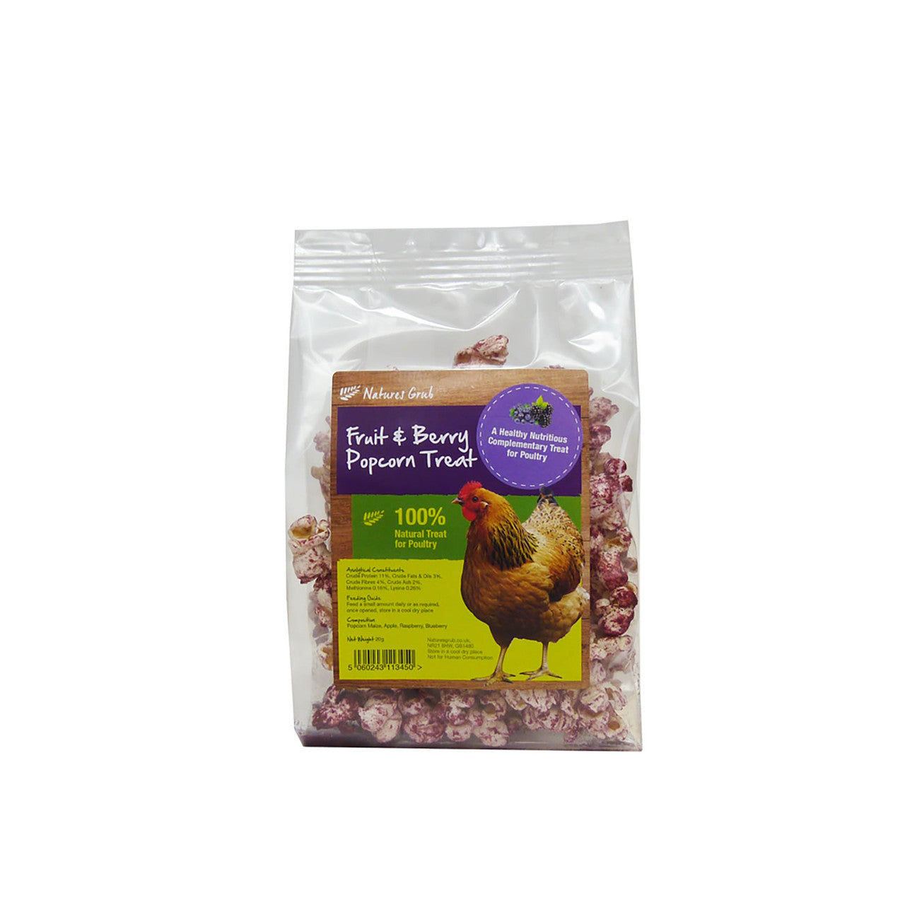 Natures Grub Fruit & Berry Popcorn Treat 20g
