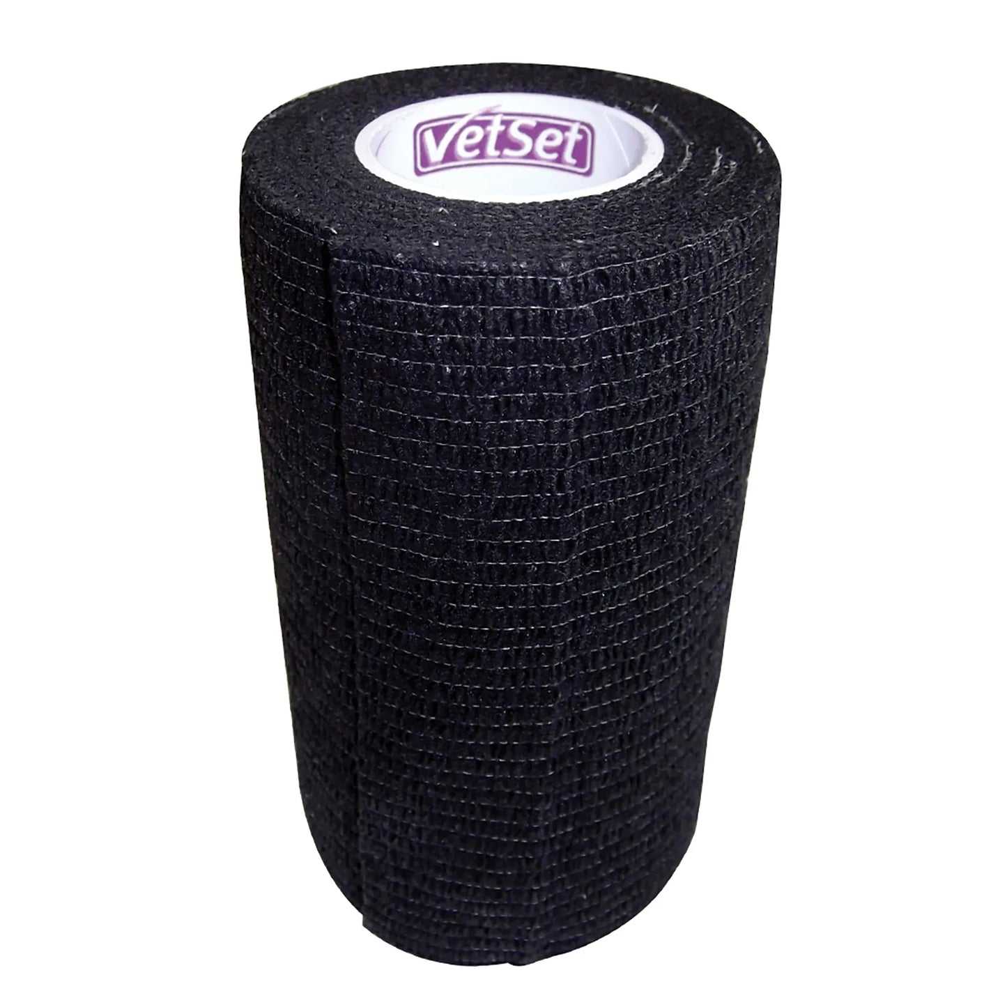 VetSet Wrap Tec Cohesive Bandage 4.5m x 100mm Black