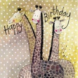 Alex Clark "Three Giraffes" Card (Happy Birthday)