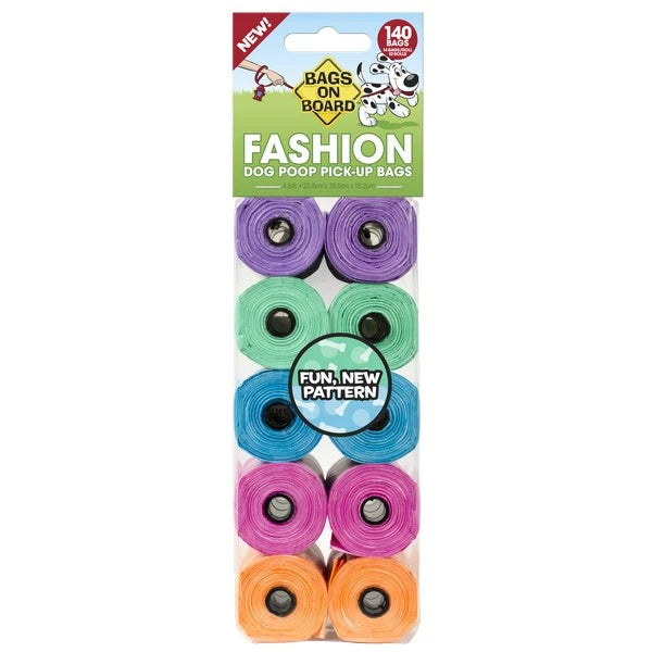 Bags On Board Fashion Dog Poop Bags 10 Rolls