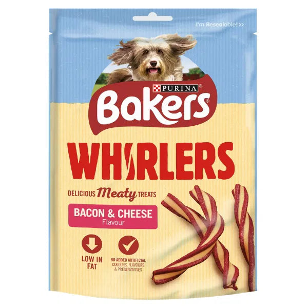 Bakers Whirlers Bacon & Cheese Treats 130g