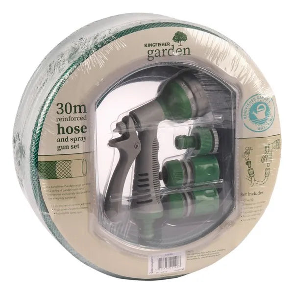 Kingfisher 30m Reinforced Hose & Spray Gun Set