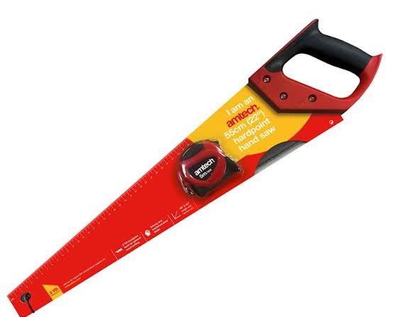 Amtech Hardpoint Hand Saw 22" & Tape Combo