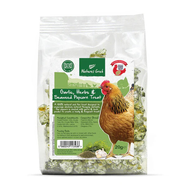 Natures Grub Garlic, Herbs & Seaweed Popcorn Treat 20g