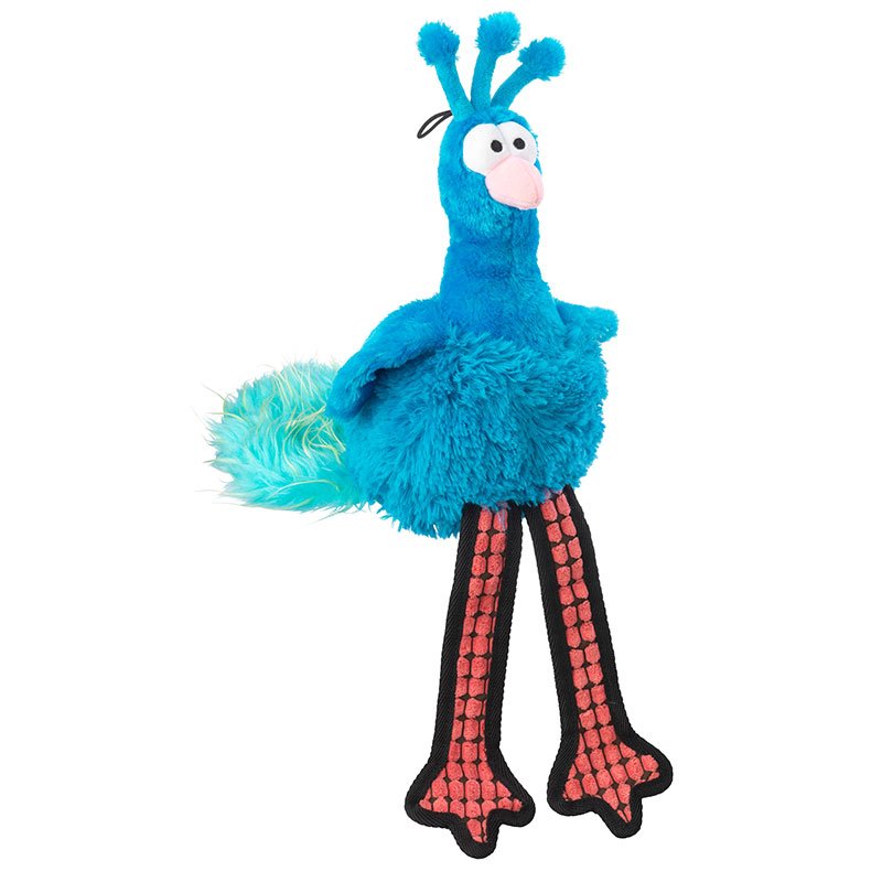 House Of Paws Fluffy Peacock Dog Toy