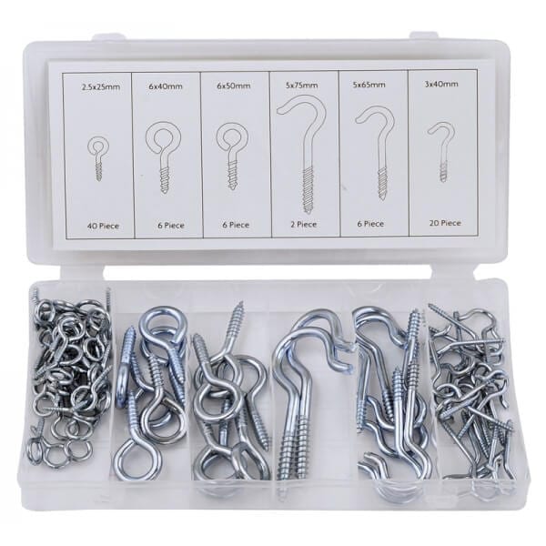 Rolson Hook & Eye Bolt Assortment 80Pcs