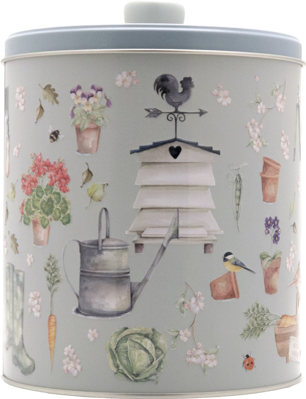 Embossed Garden & Beehive Round Filled Biscuit Tin 300g