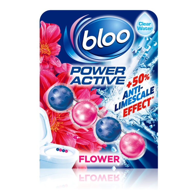 Bloo Power Active Toilet Rim Block 50g Flower