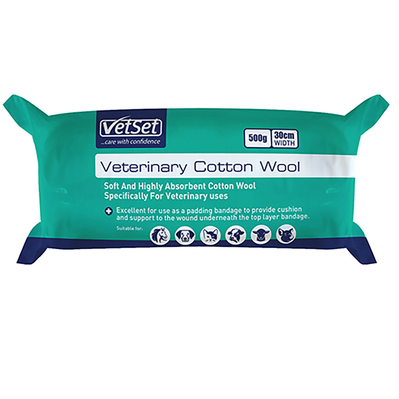 VetSet Veterinary Cotton Wool Roll 300mm Wide 500g